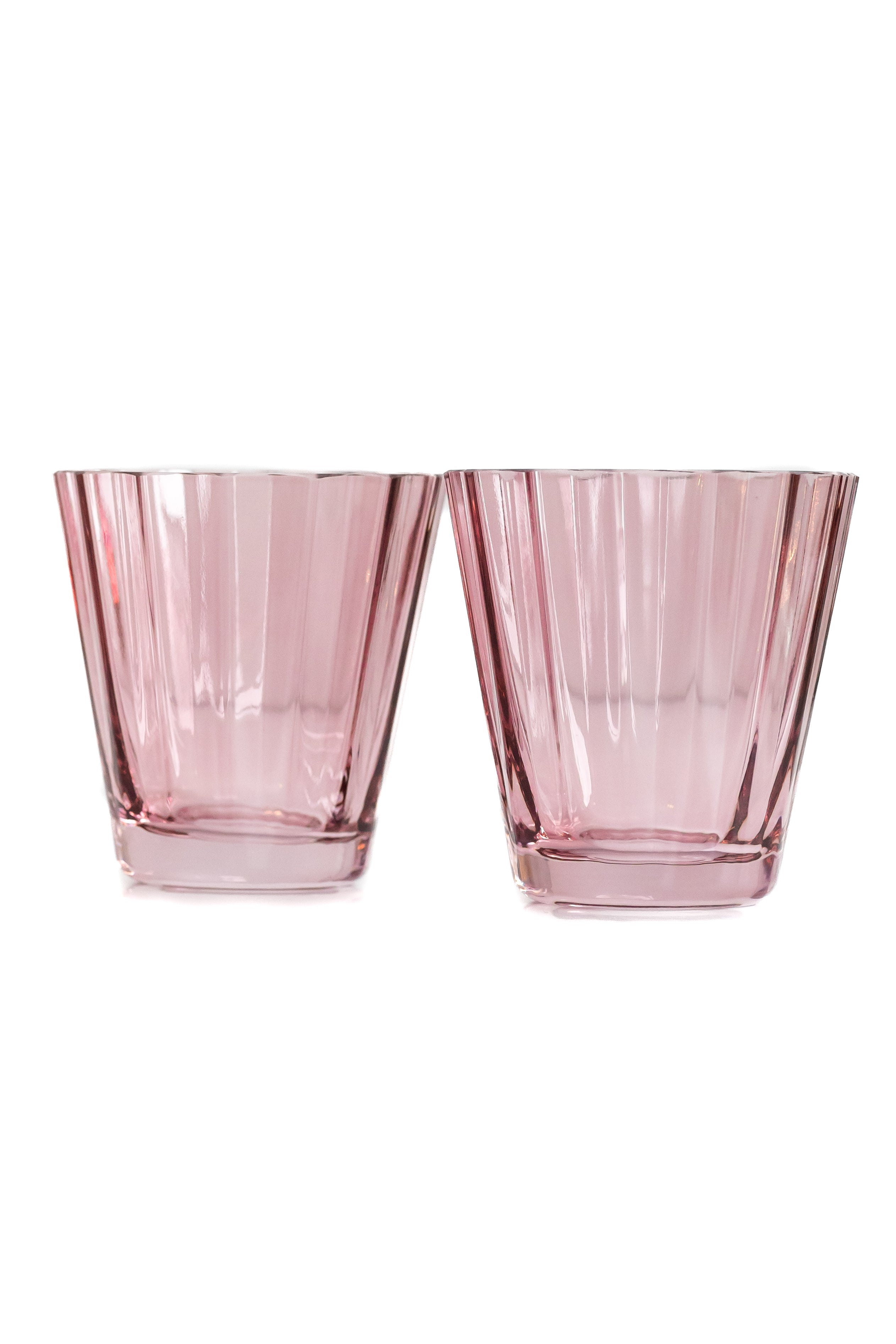 Estelle Colored Sunday Low Balls, Set of 2 in Rose