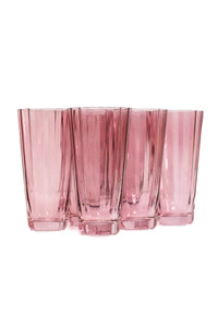 Estelle Colored Sunday High Balls, Set of 6 in Rose