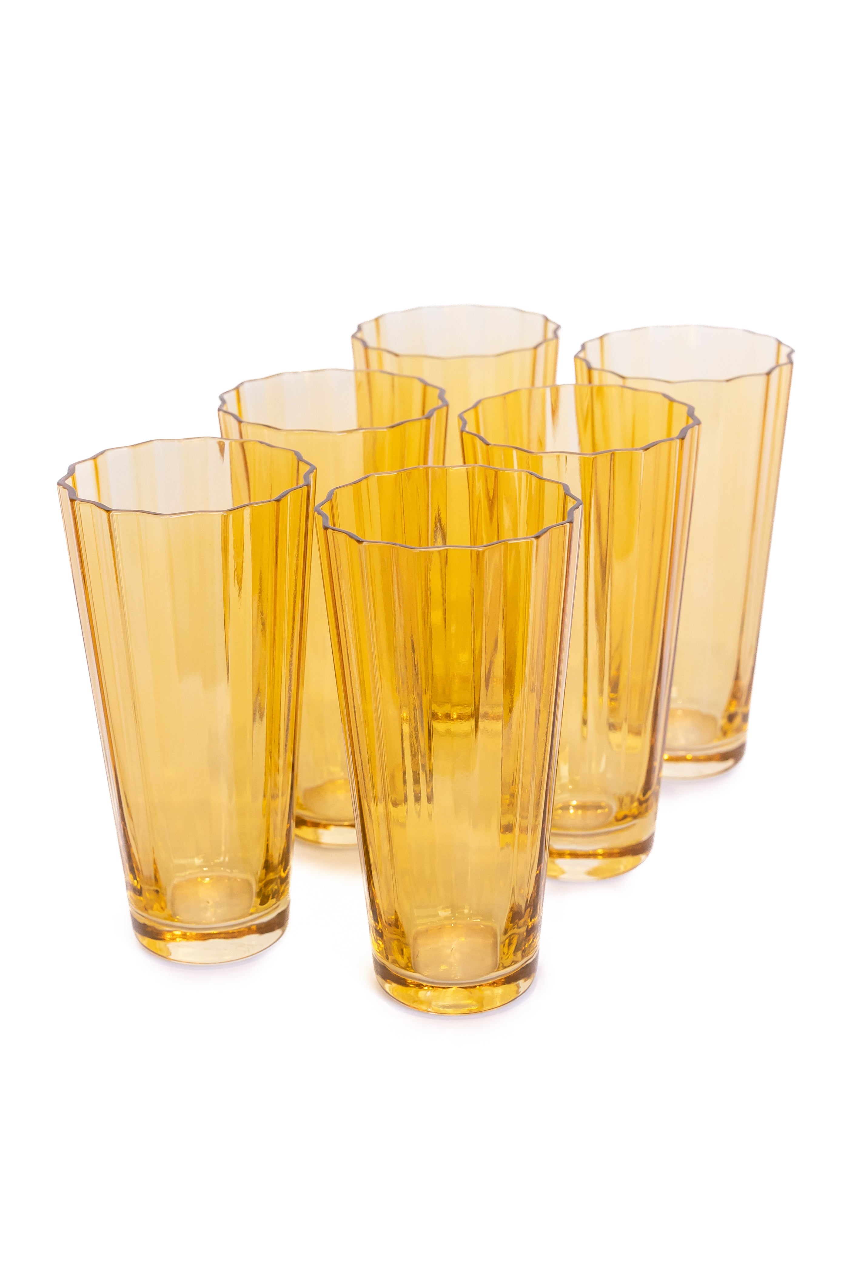 Estelle Colored Sunday High Balls, Set of 6 in Yellow