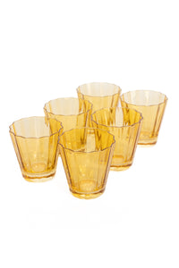 Estelle Colored Sunday Low Balls, Set of 6 in Yellow