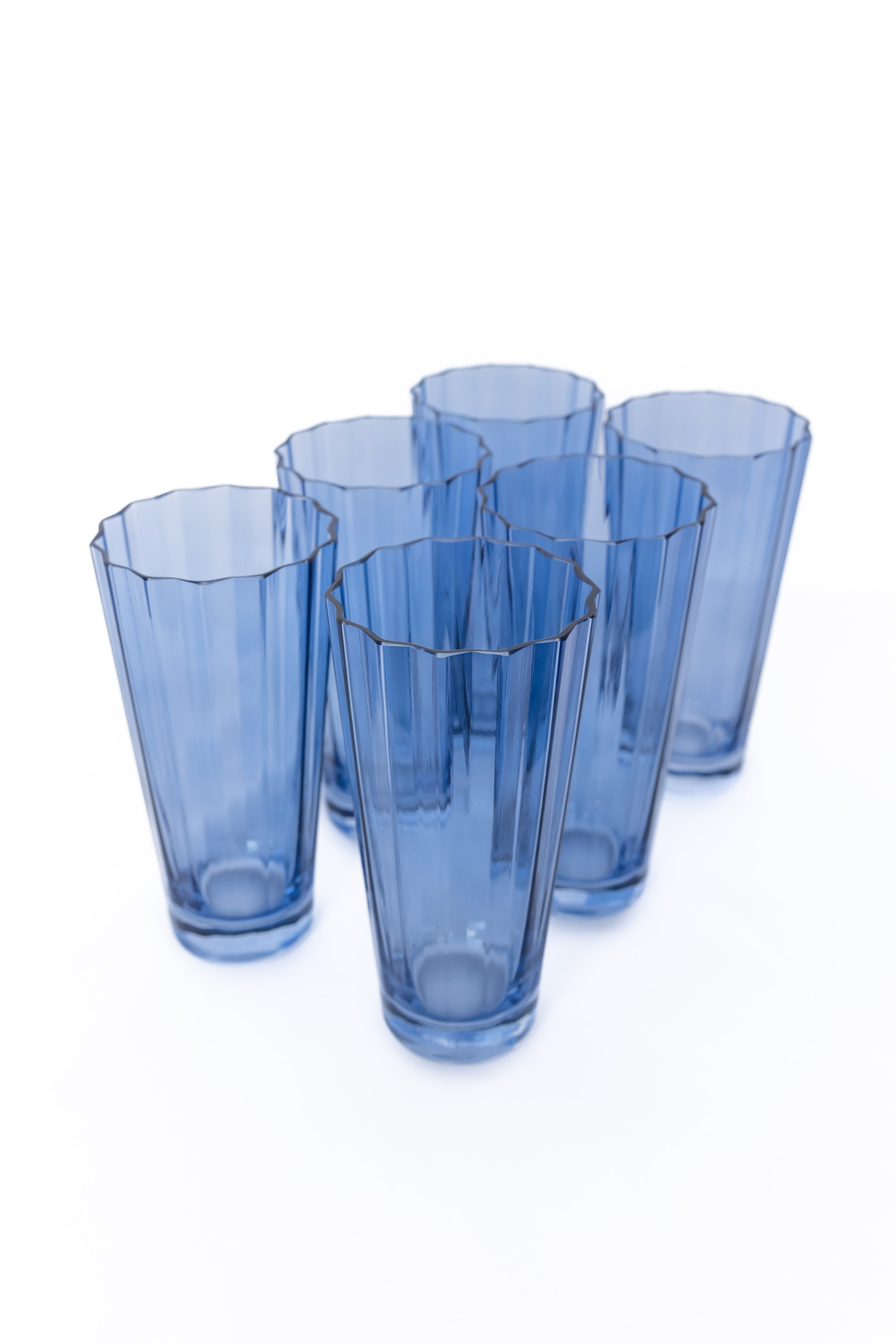 Estelle Colored Sunday High Balls, Set of 6 in Cobalt Blue