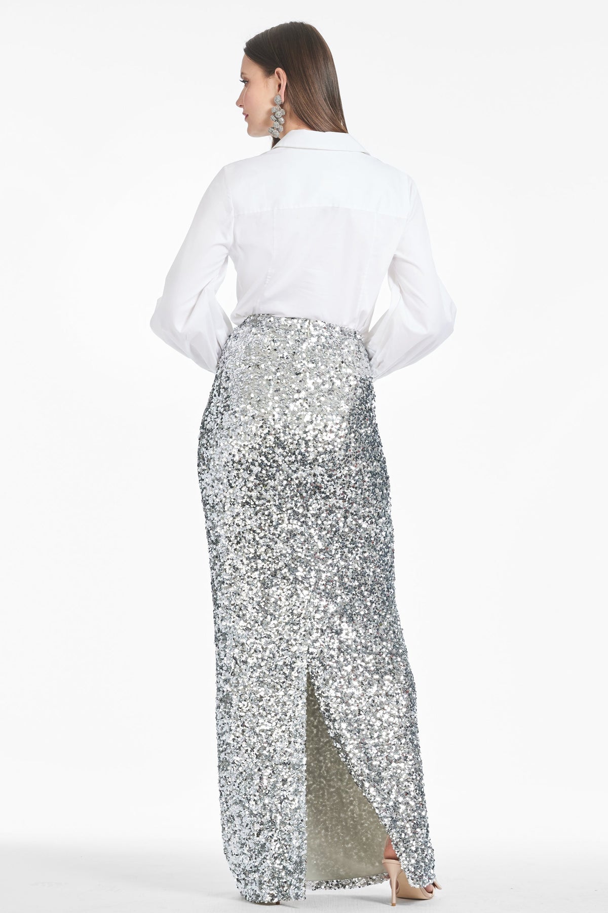 Sequin Isolde Skirt in Silver