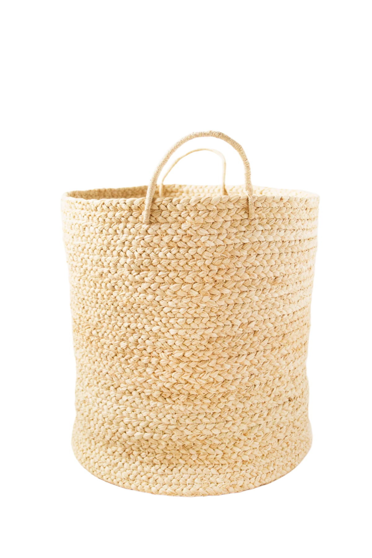 Large Braided Raffia Basket