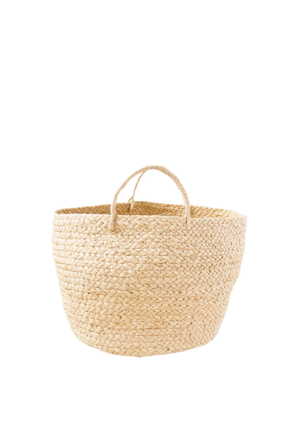 Small Braided Raffia Basket Natural