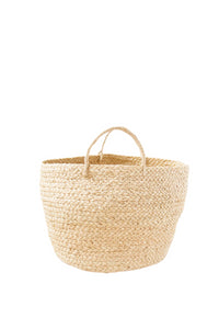 Small Braided Raffia Basket Natural