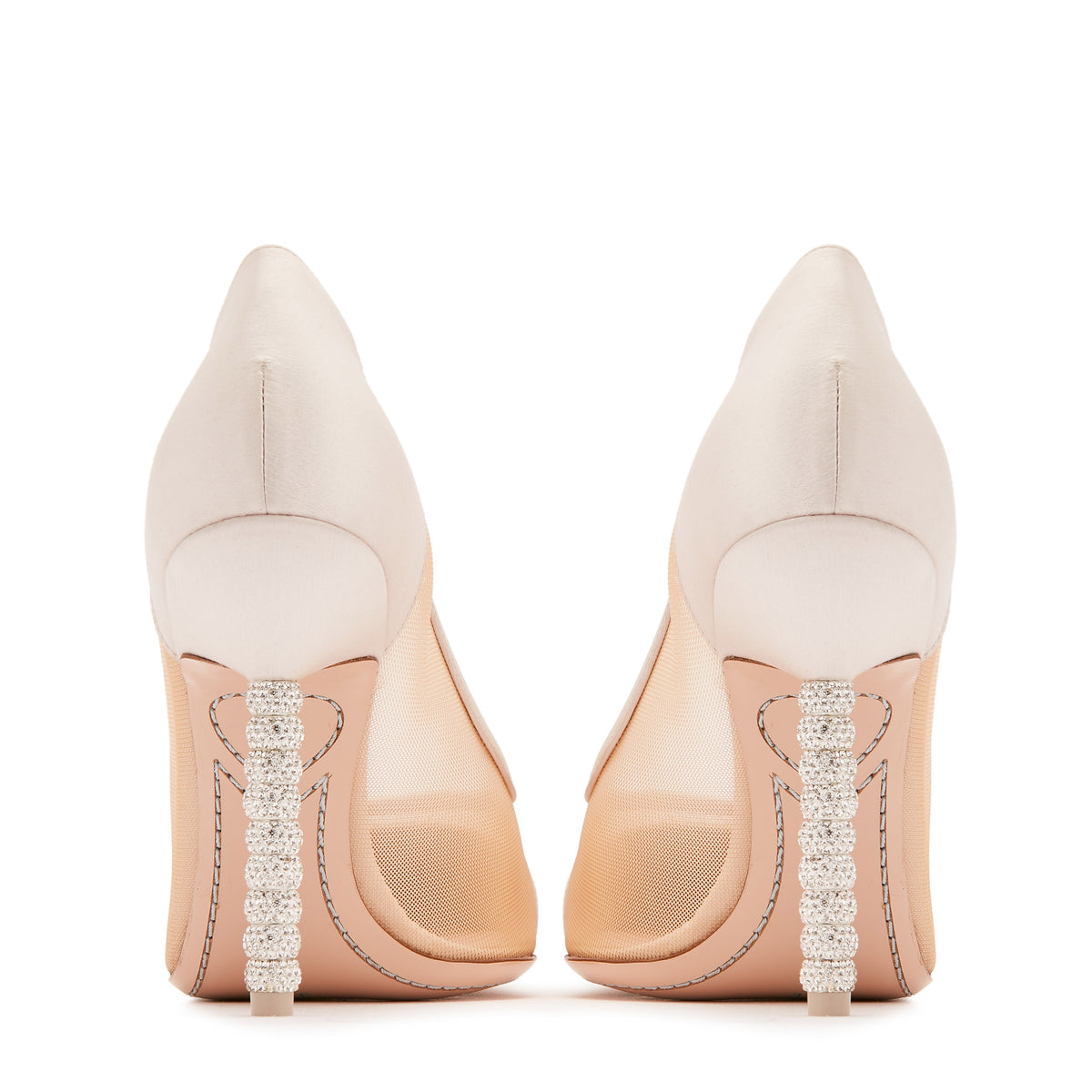 Jasmine Crystal Pump in Soft Ivory & Mesh