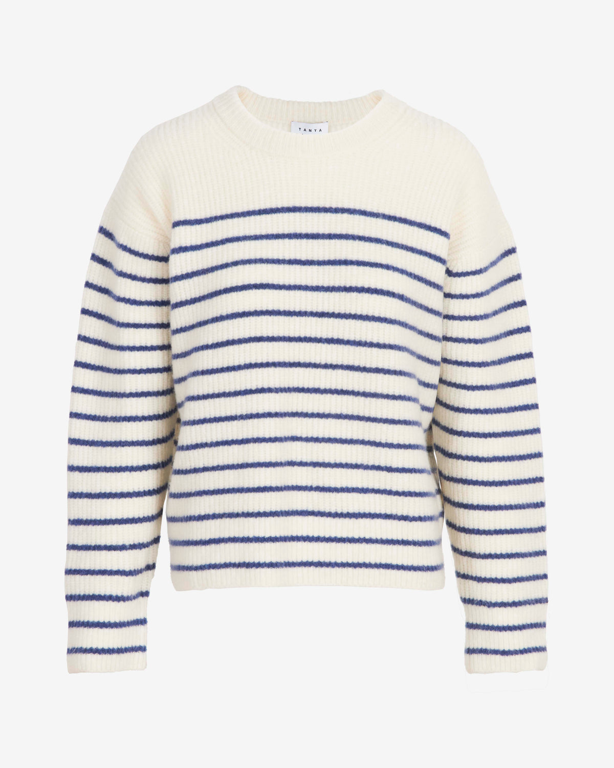 Fleur Sweater in Ivory & Maritime Blue