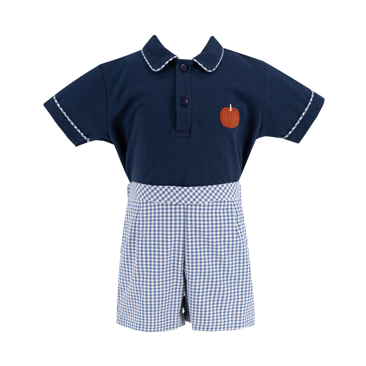 William Boy Polo Set in Classic Gingham Pumpkin