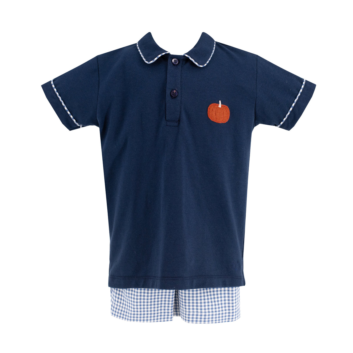 William Boy Polo Set in Classic Gingham Pumpkin