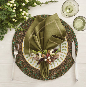 Forest Placemat in Green & Gold, Set of 2