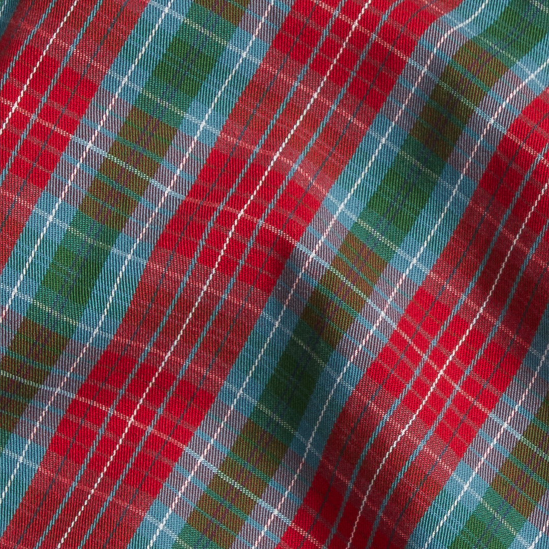 Little English Highlands Tartan fabric swatch closeup