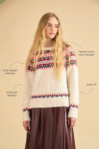 Josie Sweater in Cream Fairsle