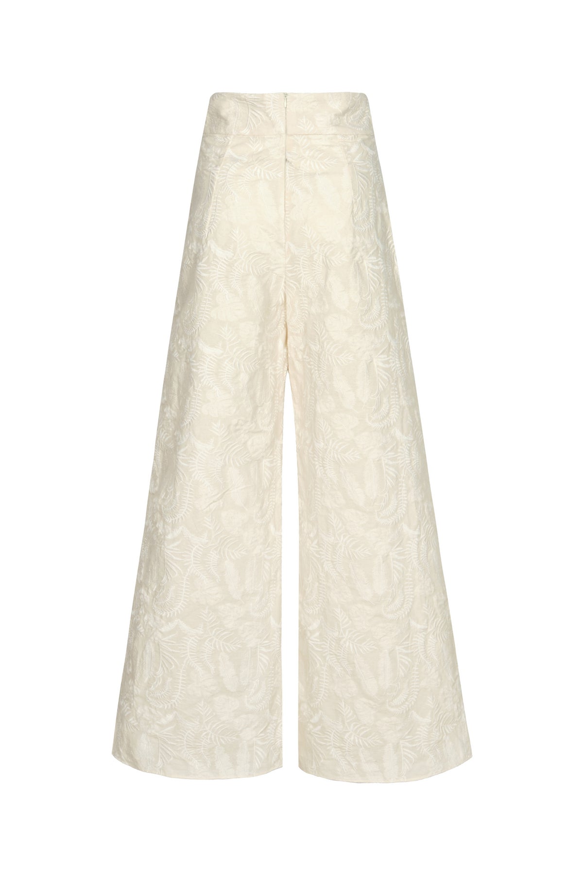 Fiol Canvas Embroidered Pants in Ecru