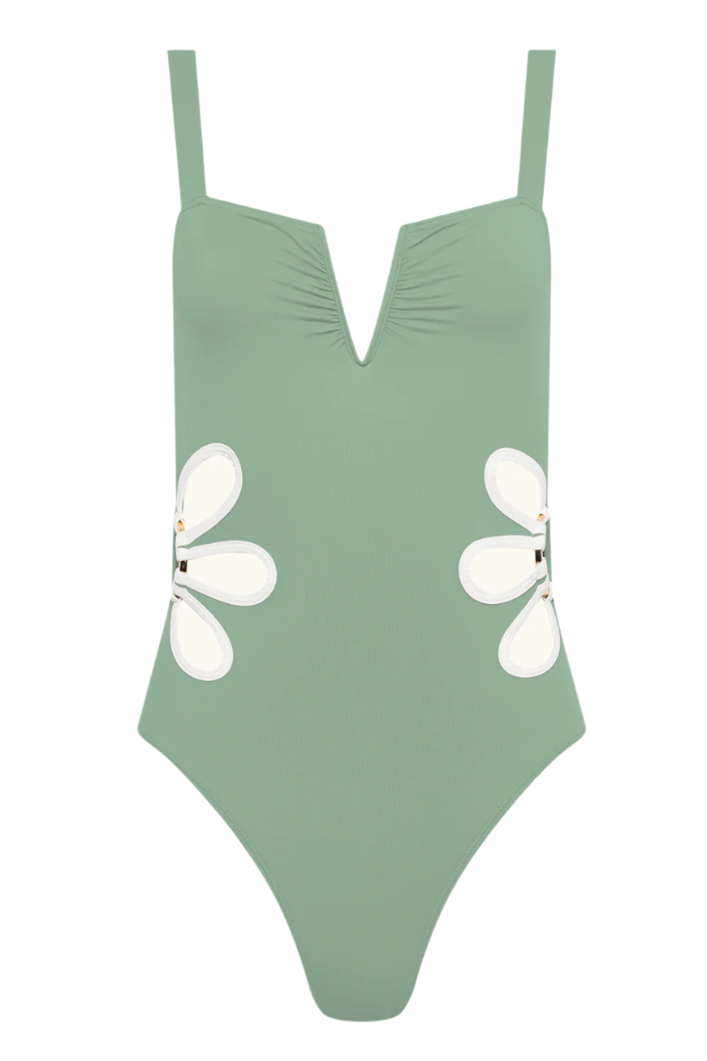 The Flora One Piece in Sage Green & Ivory