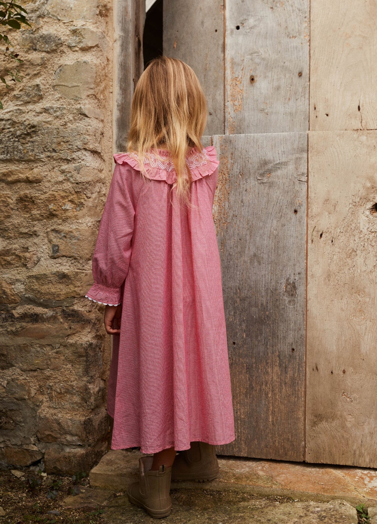 Florrie Nightdress in Redcurrant Gingham