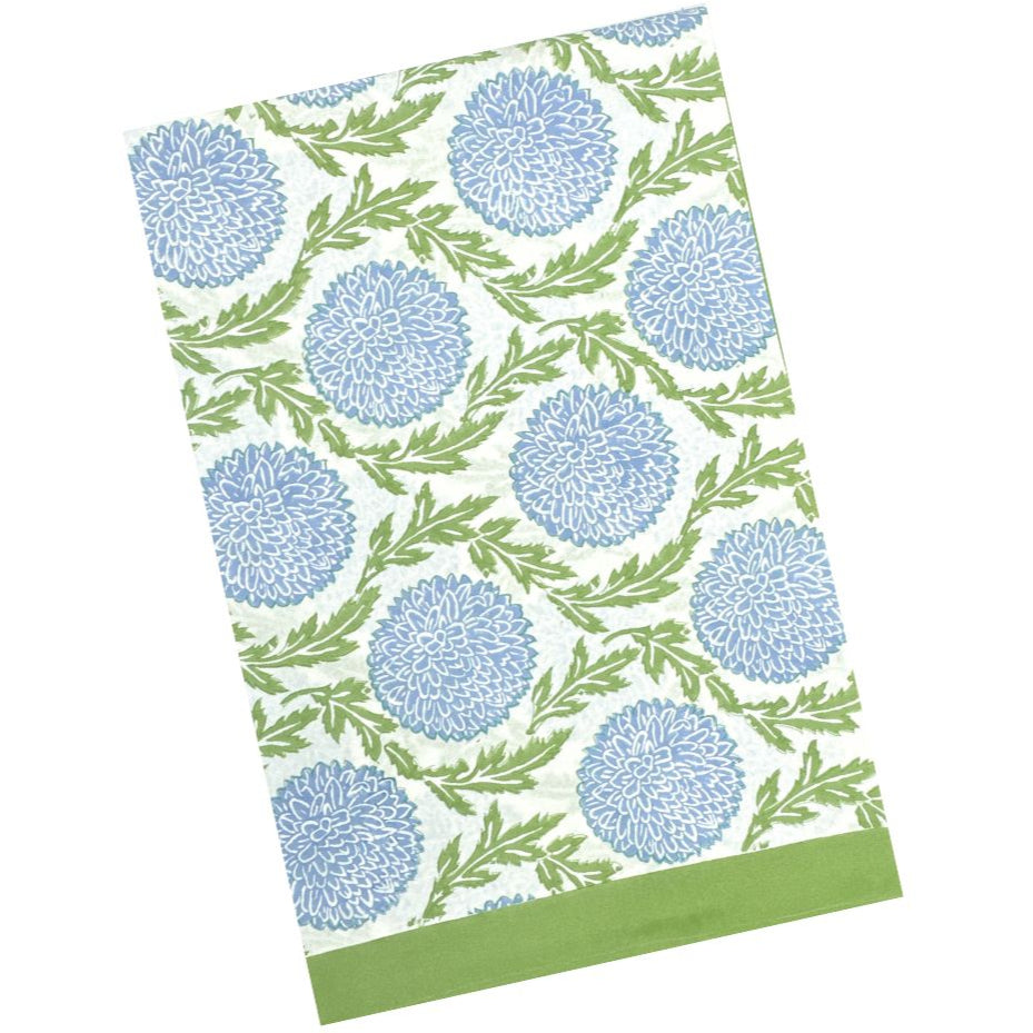 Flowers & Vines Tablecloth in Blue & Green