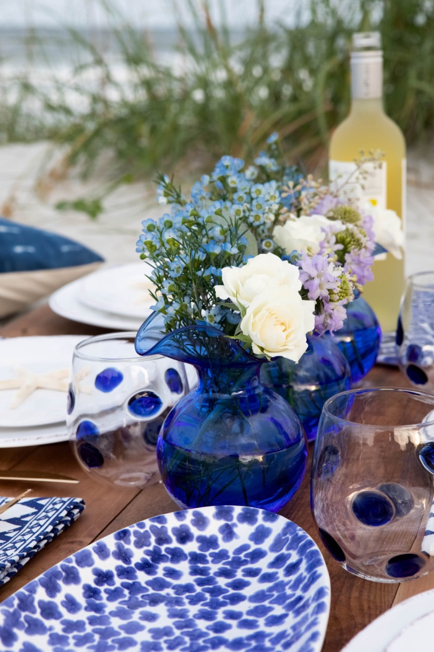 Santorini Flower Narrow Oval Platter