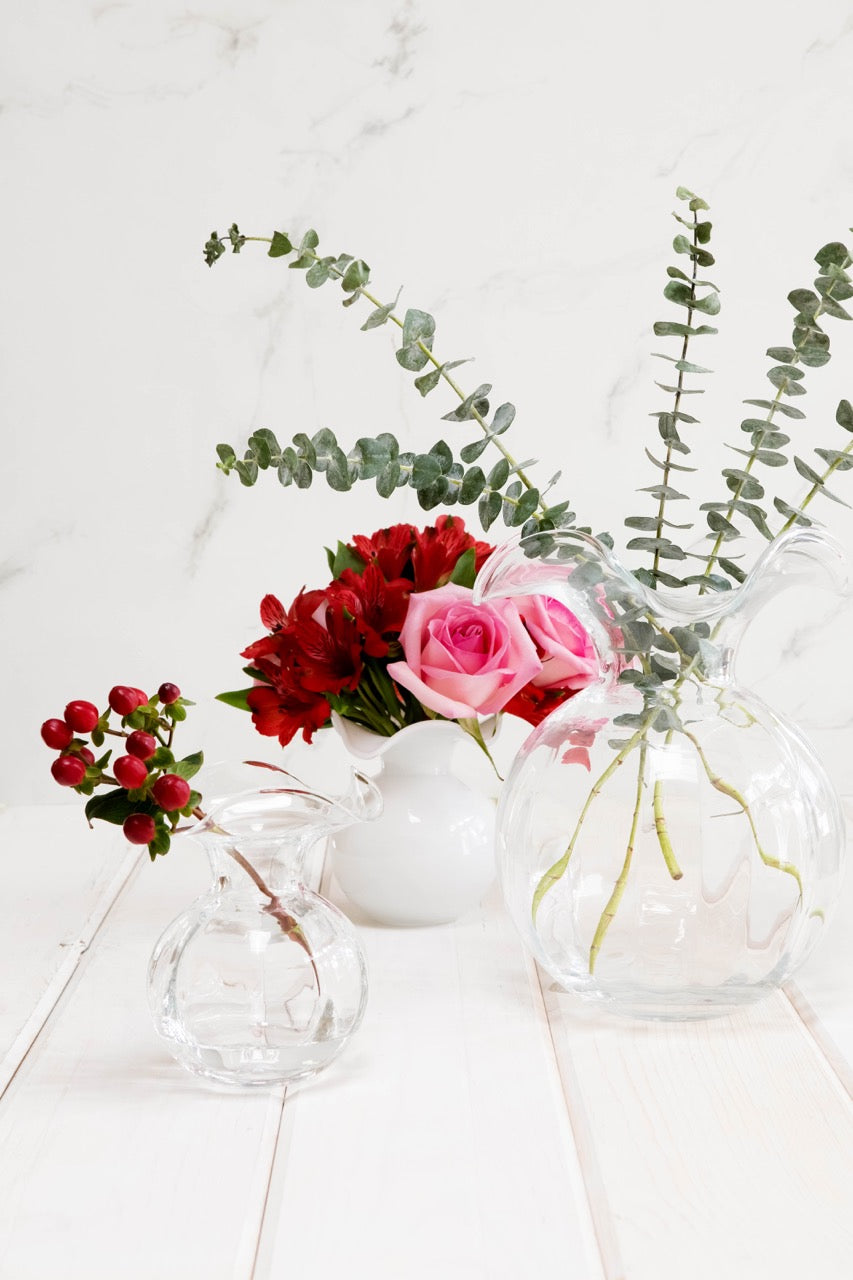 Hibiscus Glass Small Fluted Vase