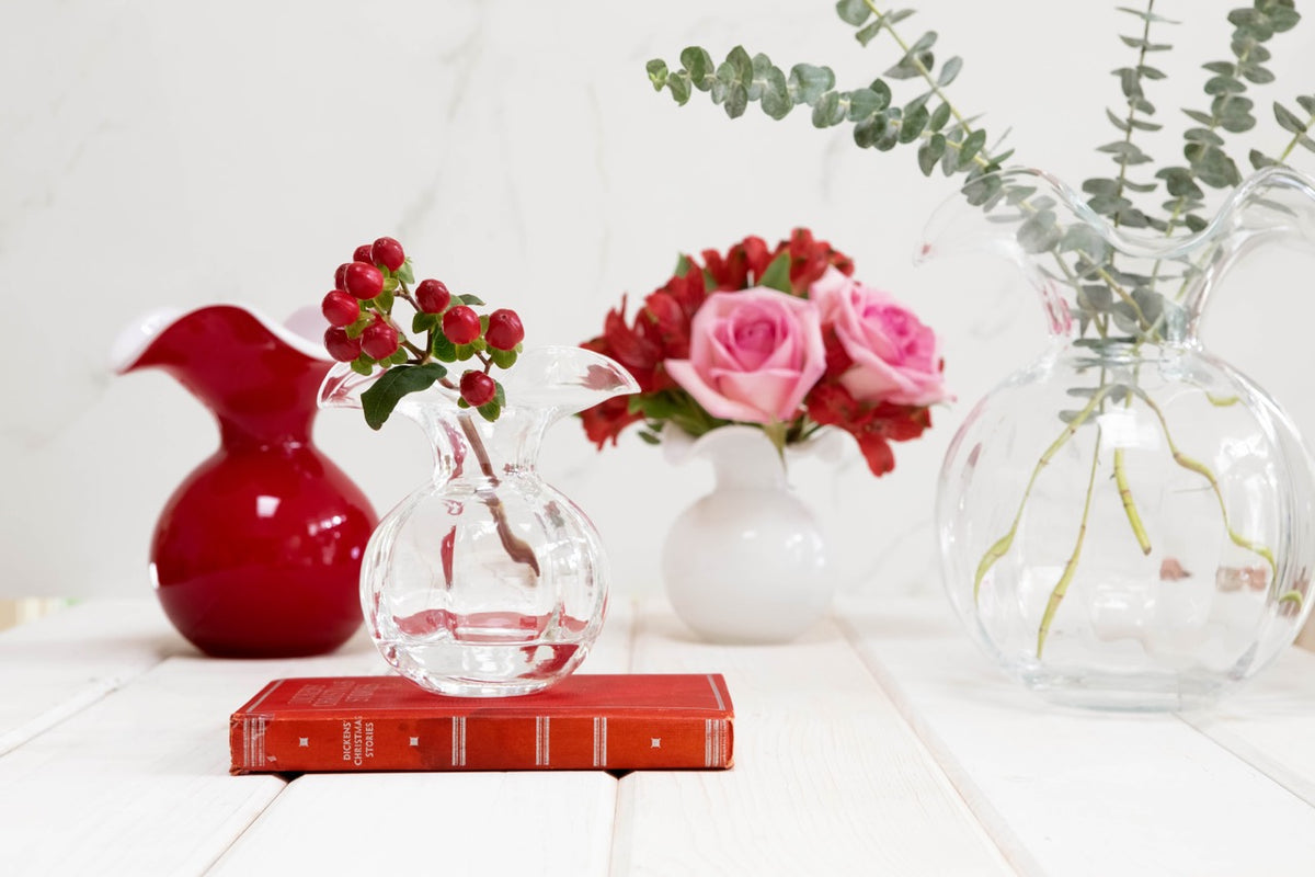 Hibiscus Glass Medium Fluted Vase