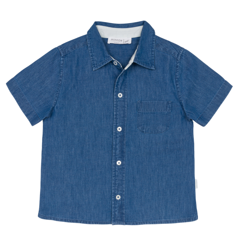 Boys’ Chambray Short Sleeve Button Down Shirt