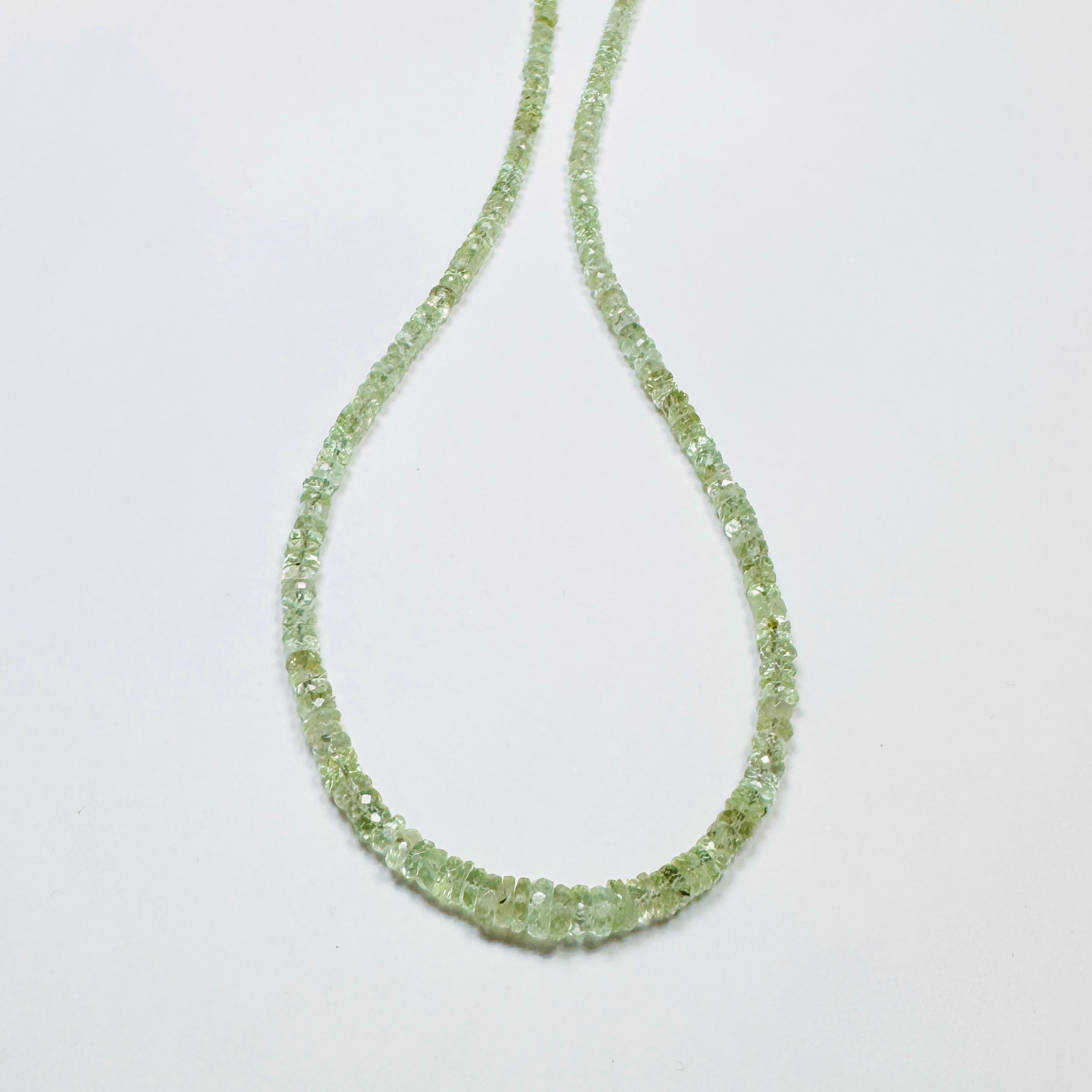 Cucumber Tourmaline Heishi Necklace, Graduated