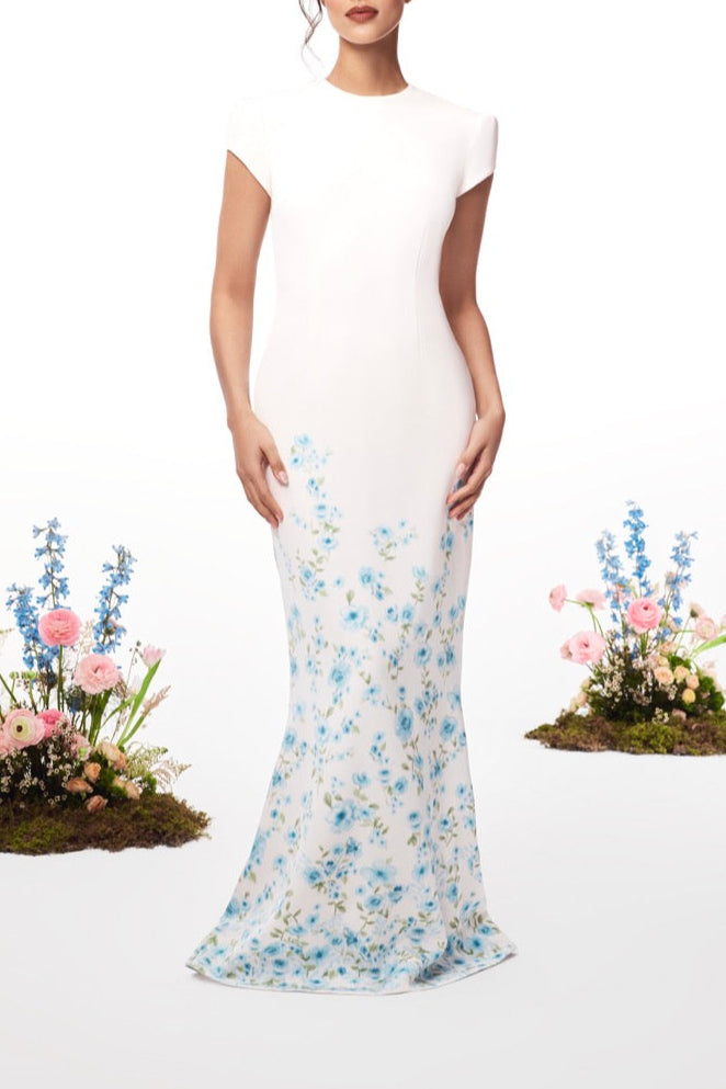 The Adrienne Gown in Blue & White