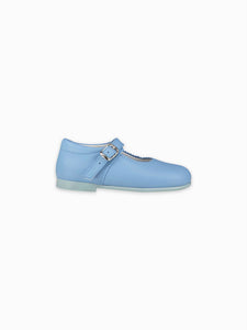 La Coqueta Mary Janes in Dusty Blue