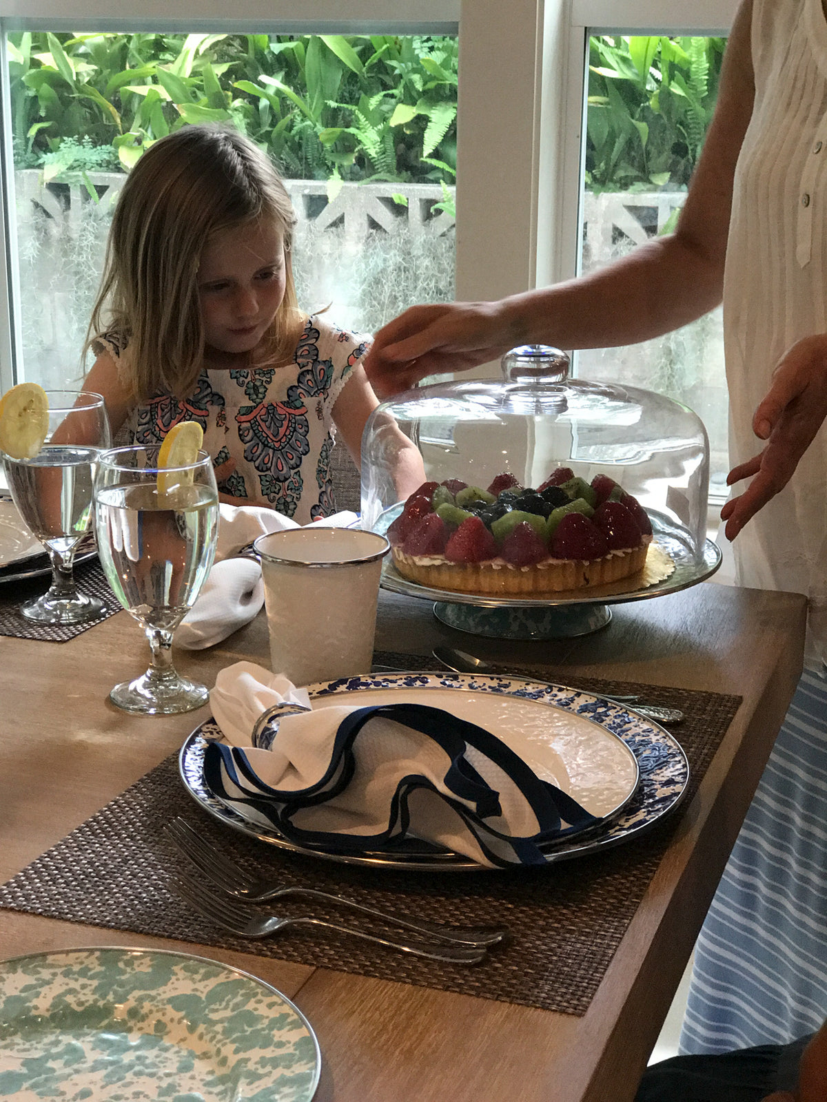 Cake Plate in Sea Glass