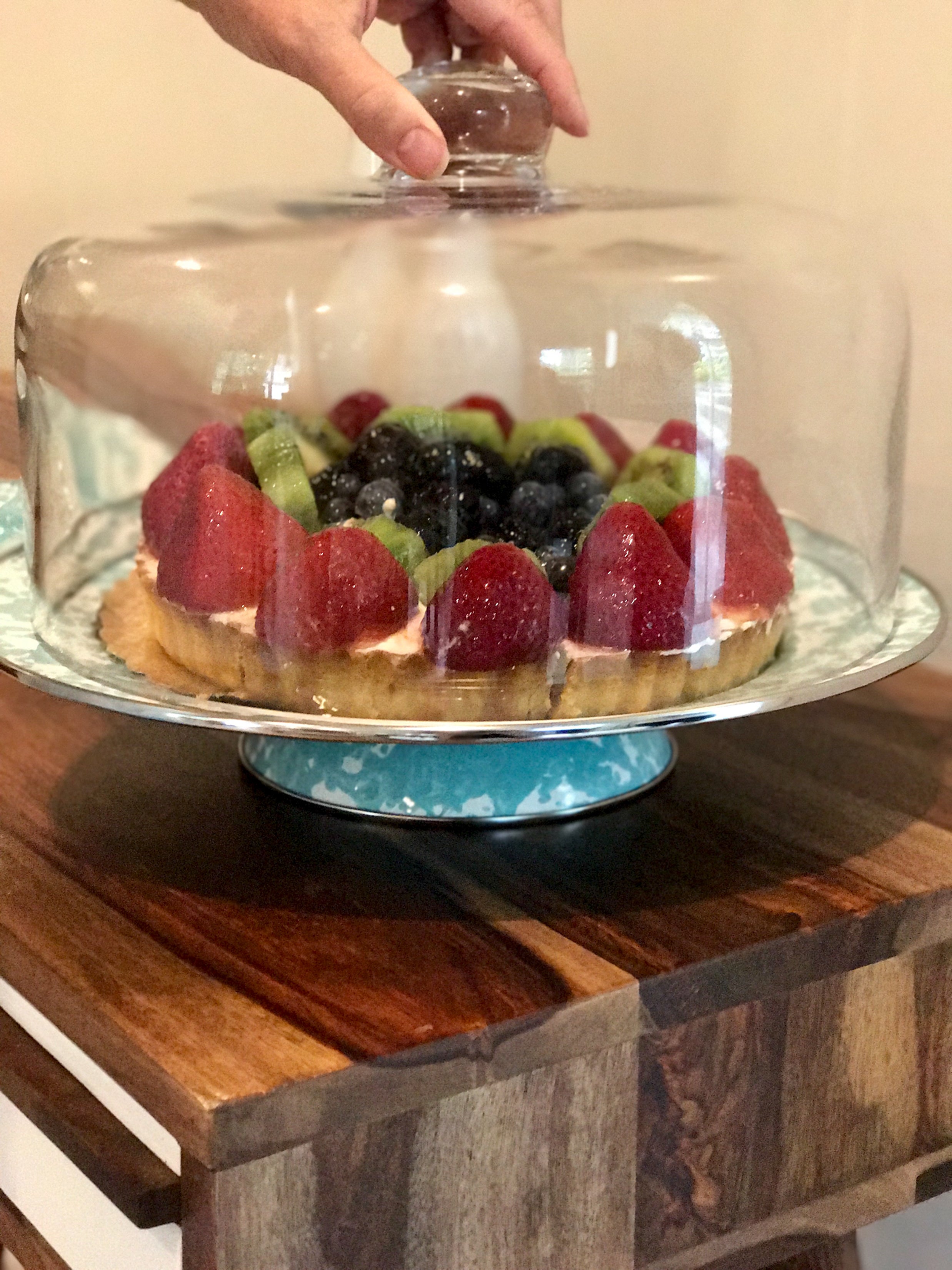 Cake Plate in Sea Glass