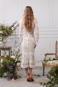 The Greta Dress in White Chantilly Lace