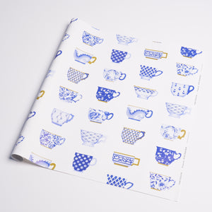 Onie’s Teacups Wrapping Paper In Porcelain