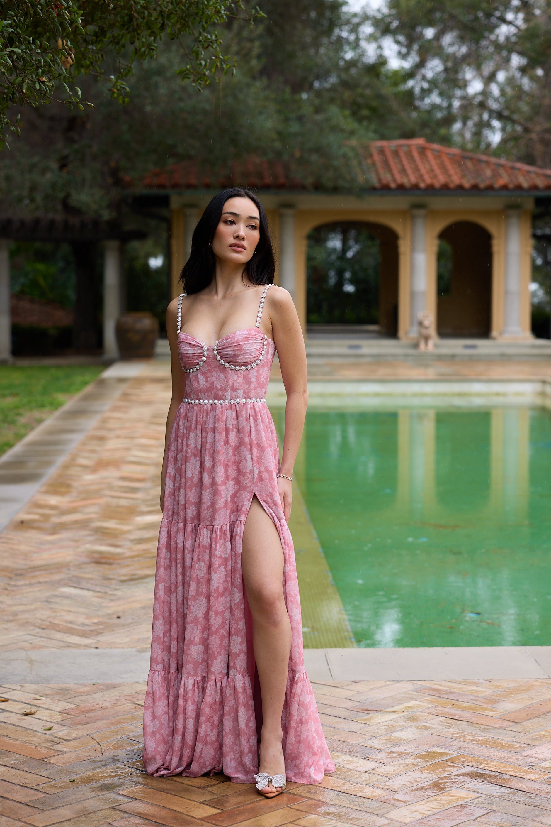 The Gwen Dress in Pink Peony Print