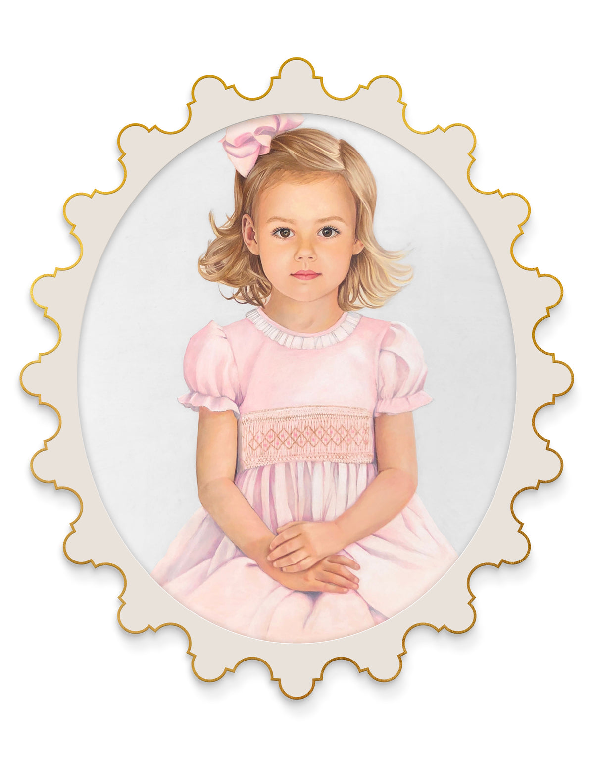 Fleur x Natalie Erwin Magazine Oval with Gold Leaf Portrait Wall Frame, 26" x 31"