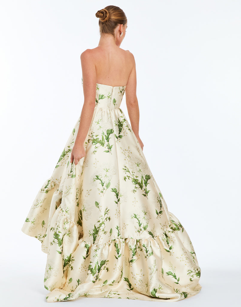 Georgiana Gown in Ivory & Green