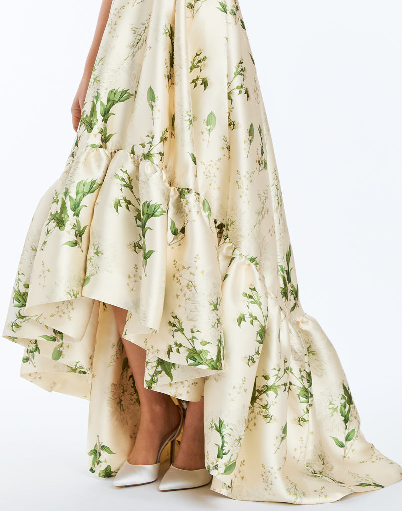 Georgiana Gown in Ivory & Green