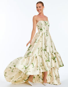 Georgiana Gown in Ivory & Green