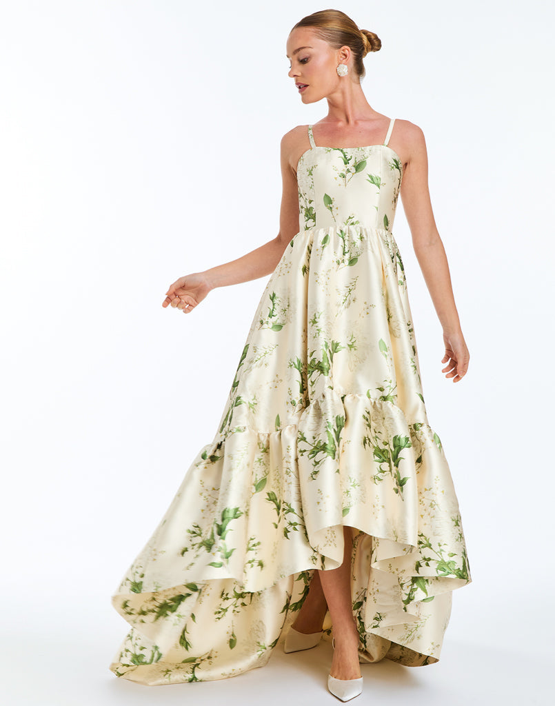 Georgiana Gown in Ivory & Green