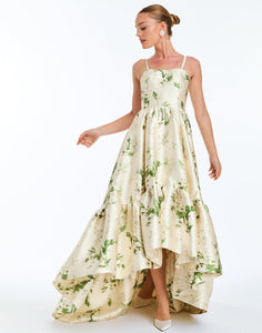 Georgiana Gown in Ivory & Green