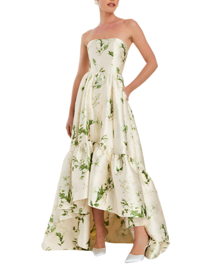 Georgiana Gown in Ivory & Green