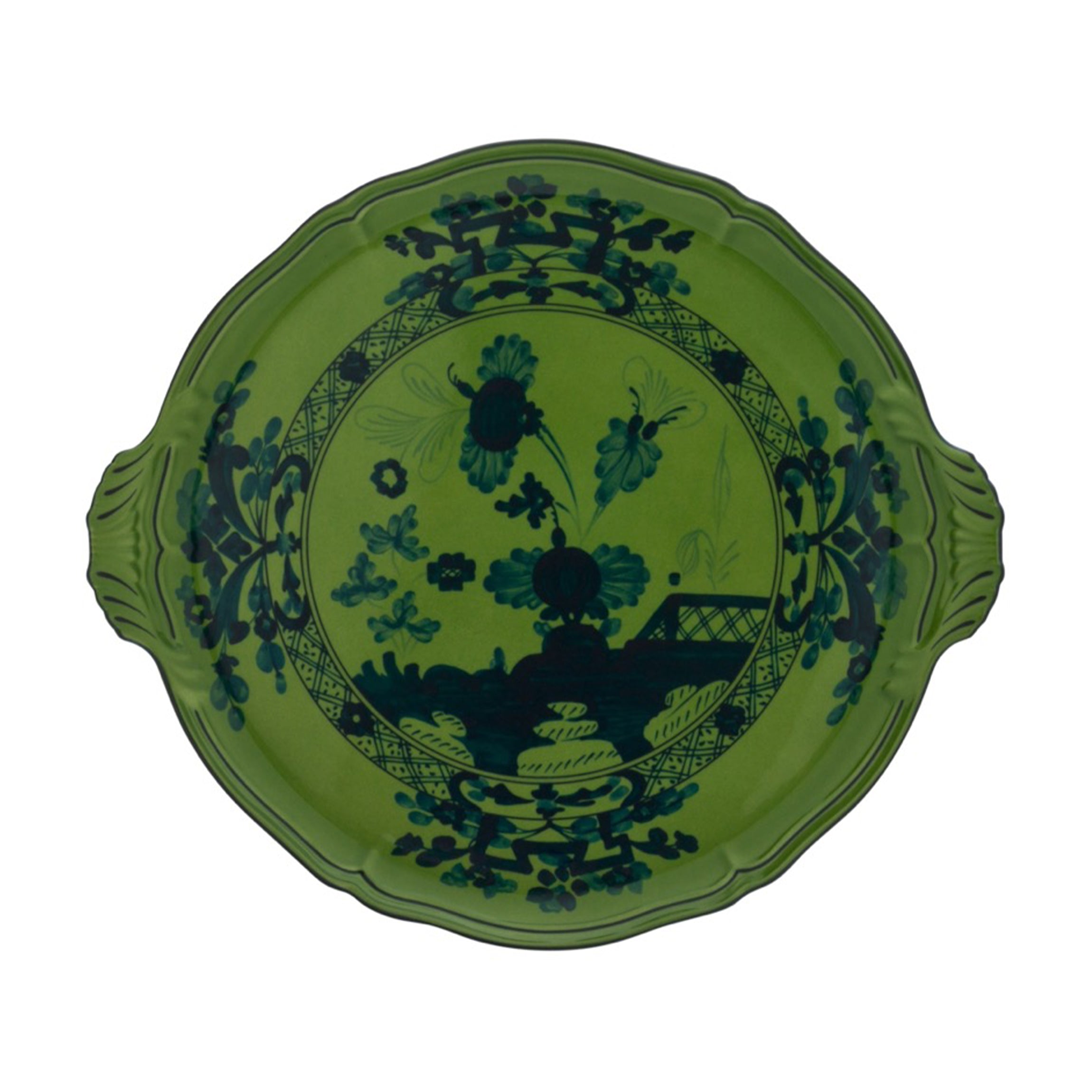 Oriente Italiano Round Cake Plate in Malachite