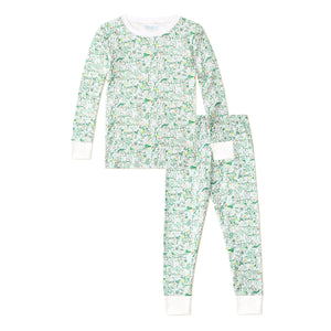 Joy Street Kids Golf Two Piece Pajamas, Green