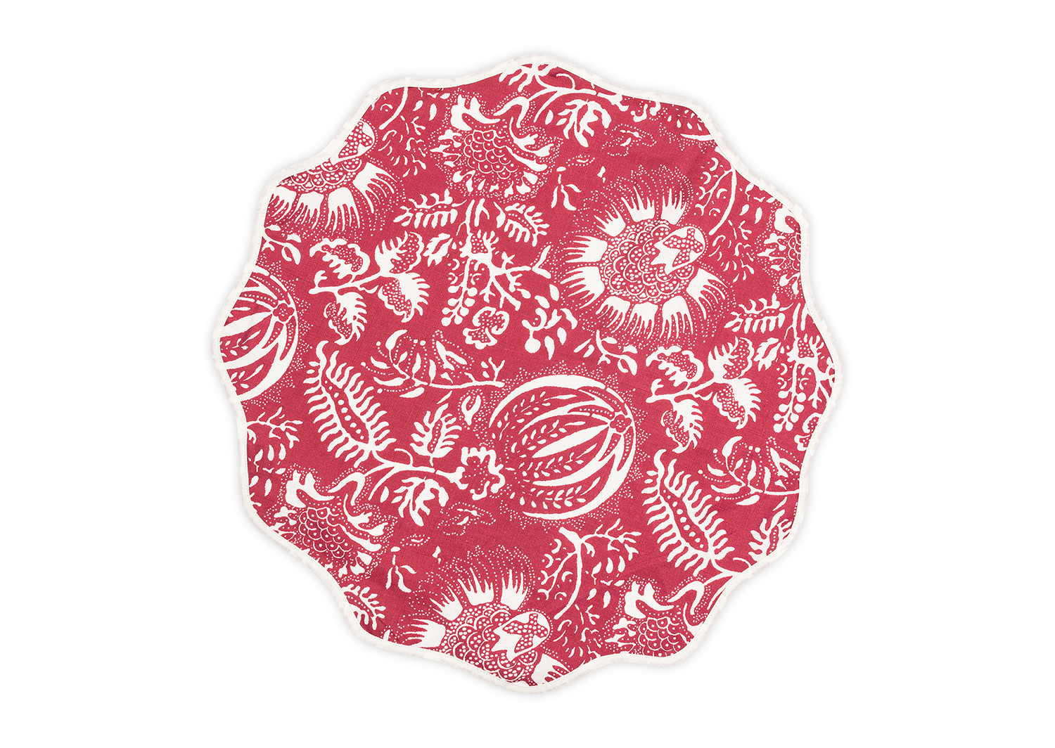 Matouk Schumacher Granada Circle Placemat in Scarlet, Set of 4