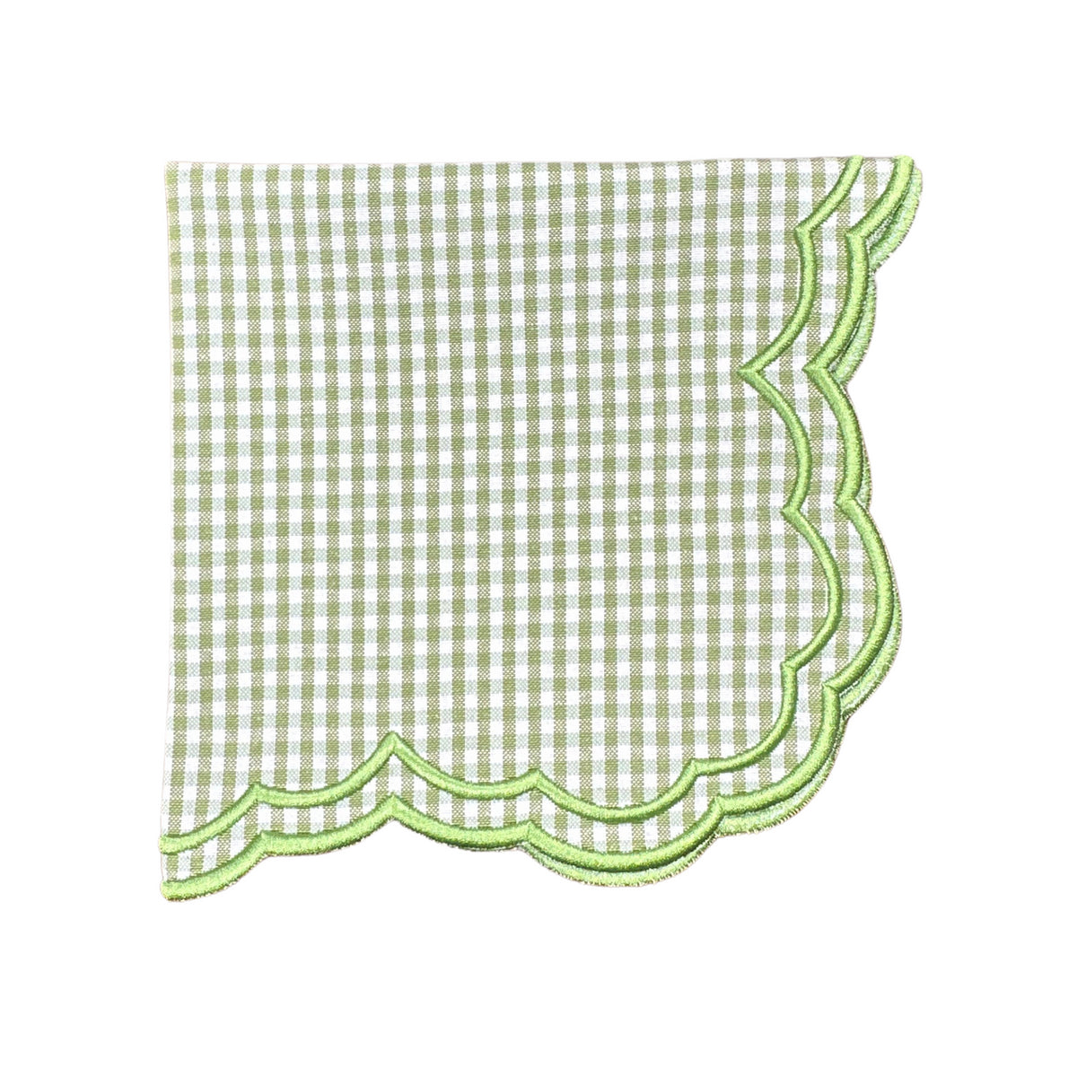 Bettina-Gingham Napkin in Green, Set of 4