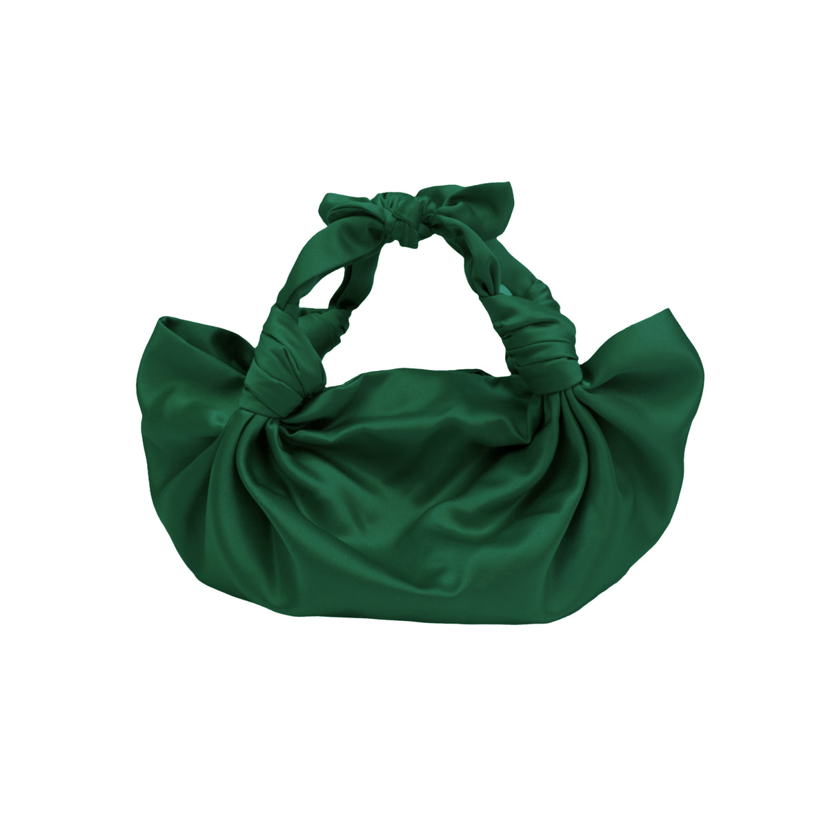 Dark Green NLA Silk Knot Bag