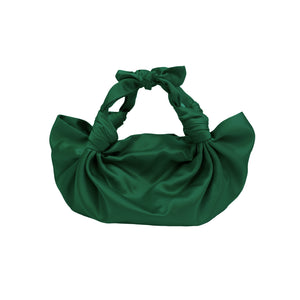 Dark Green NLA Silk Knot Bag