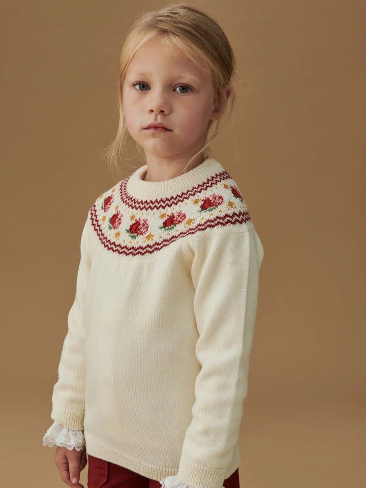 Ivory Grenada Merino Fair Isle Girl Sweater