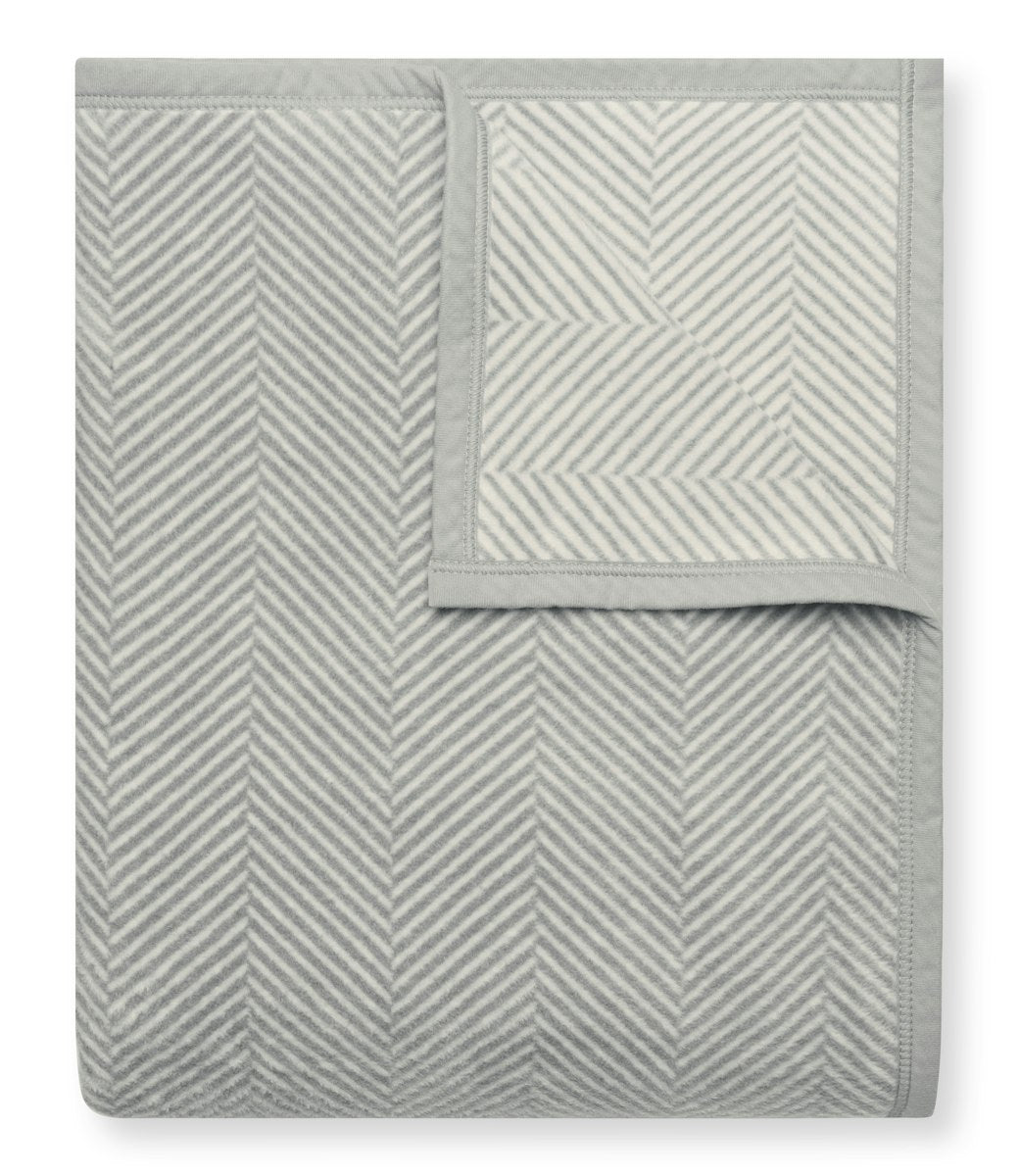 Harborview Herringbone Light Grey Blanket