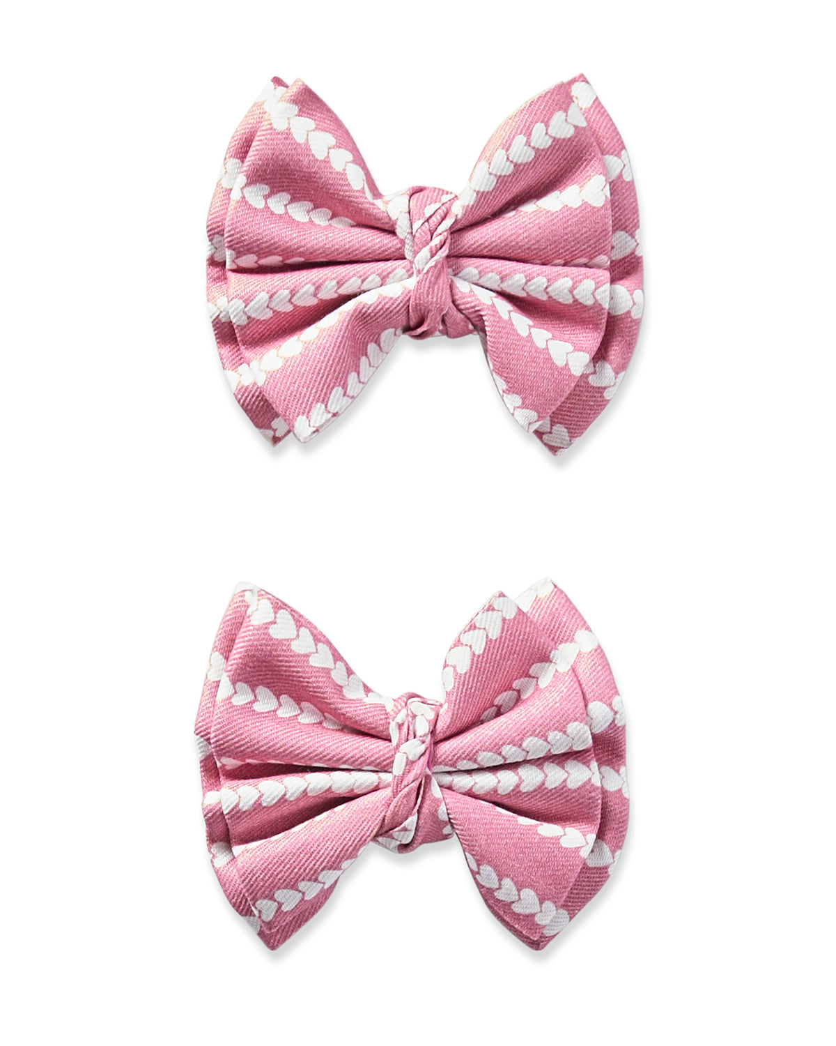 Girl’s Twill Hair Bows in Love Lines