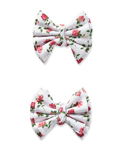 Girl’s Twill Hair Bows in Petite Petals