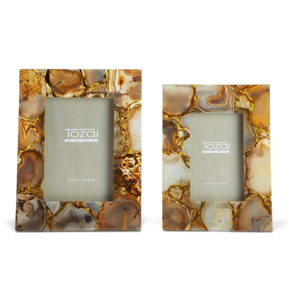 Amber Agate Photo Frame Includes, Set of 2